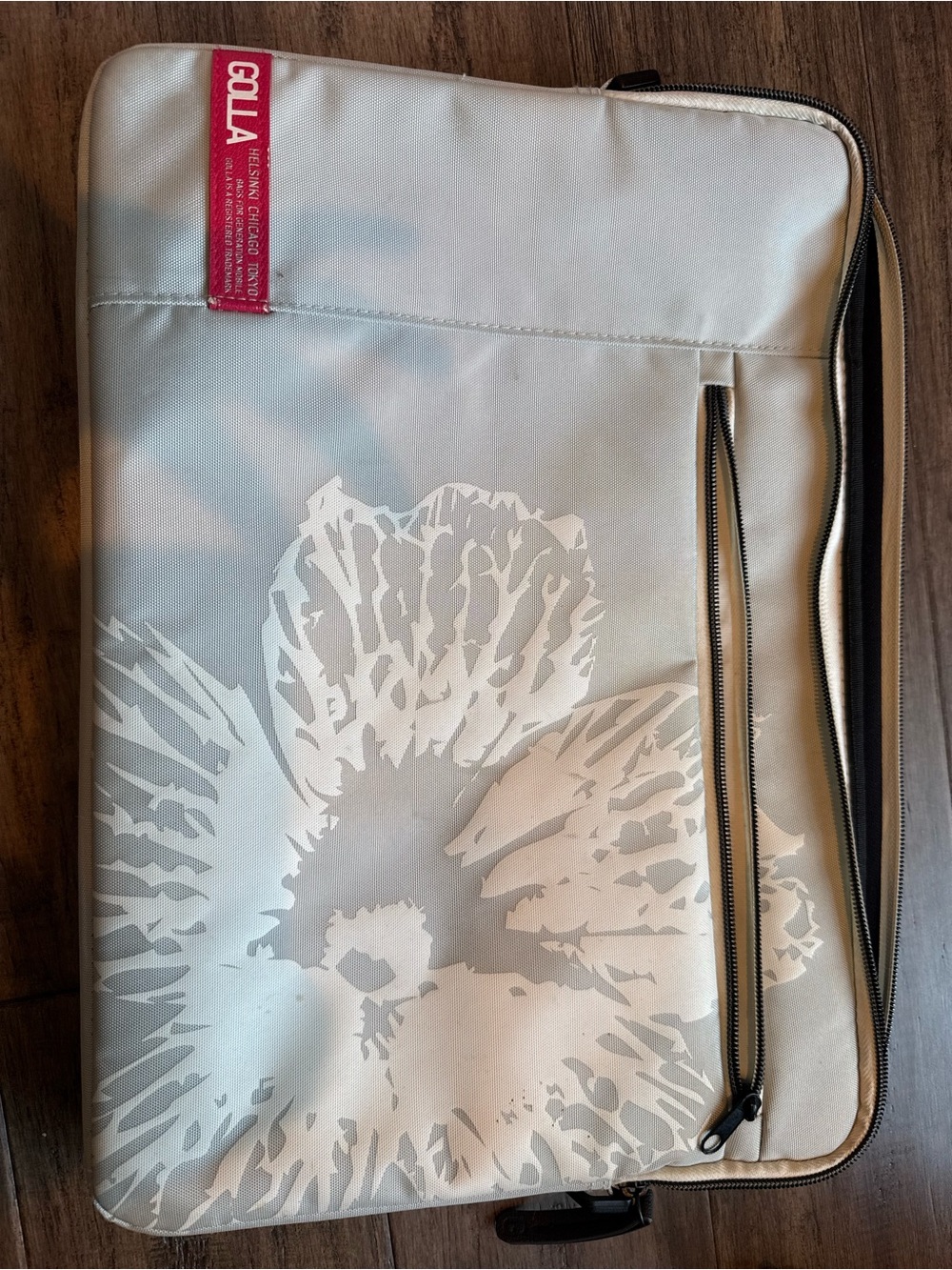 Silver Floral Laptop Sleeve by
